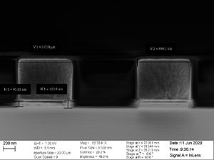 50% load, 2000 nm pitch, barc has been etched with a little undercut