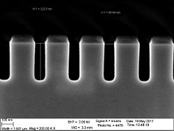 The 60 nm trenches etched 120 seconds